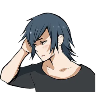 😅 8f4b3e35 anime, manga, boy, sad, tired, emo, cartoon telegram sticker