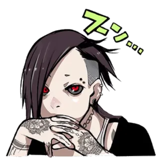 😕 df21ada8 スン anime, manga, character, Japanese, text, thinking telegram sticker