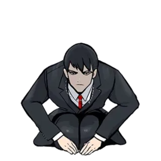 🙏 ed17a56b anime, man, bowing, suit, businessman telegram sticker