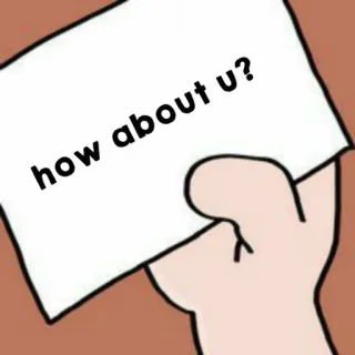 🥐 97600bda how about u? 表情包, 问题, 卡通, 手 telegram sticker