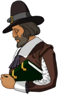 🍂 7145bdb7 pèlerin, historique, religieux, colonial, ancien, livre, homme whatsapp sticker