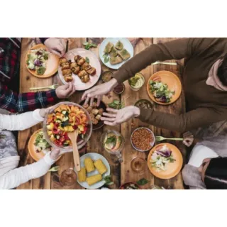 🍂 ee0822e1 nourriture, table, repas, dîner, déjeuner, manger, légumes, salade whatsapp sticker