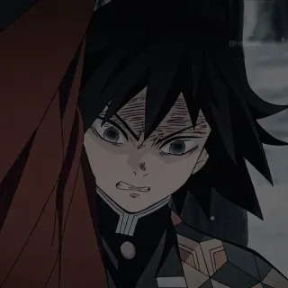 ⚠ 6359897c Giyu Tomioka Demon Slayer アニメ, 鬼滅の刃, 冨岡義勇, 怒り telegram sticker