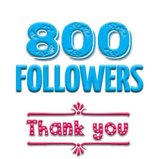 😍 42b5d638 800 FOLLOWERS Thank you numeri, follower, celebrazione, traguardo, social media, grazie telegram sticker