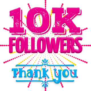 💠 43447f4e 10K FOLLOWERS Thank you Follower, Festa, Grazie, 10k, Social media telegram sticker