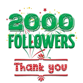 😘 57cedf0d 2000 FOLLOWERS Thank you Follower, Festa, Grazie, Social media telegram sticker