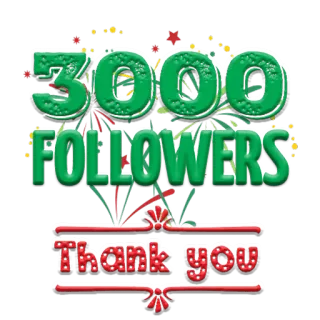 💋 c6436210 3000 FOLLOWERS Thank you Follower, Festa, Traguardo, Social media, Grazie telegram sticker