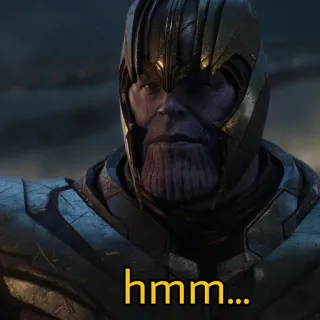 😐 41894c2c Thanos Avengers: Endgame hmm... marvel, bösewicht, unendlichkeit, steine, hmmm telegram sticker