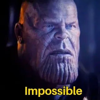 😱 9638f6fd Thanos Impossible marvel, bösewicht, unmöglich, meme, avengers telegram sticker