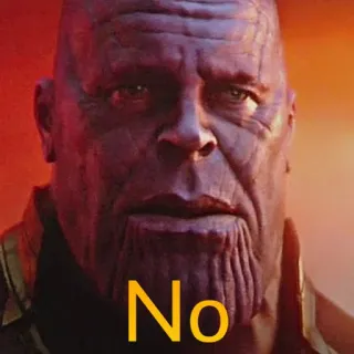 ☹️ d9bc514c Thanos No marvel, thanos, bösewicht, avengers, nein telegram sticker