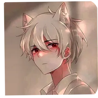 🤲 1f41429e 动漫, 猫耳少年, 可爱, 卡哇伊, 漫画, 艺术 telegram sticker