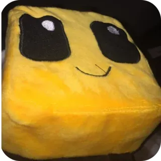 🐦 557cd717 黄色, 方形, 毛绒, 玩具, 可爱, 微笑, 卡通 telegram sticker