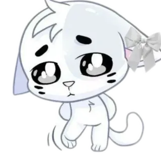 🐱 690188f2 猫, 小猫, 可爱, 卡通, 白色, 动物, 卡哇伊 telegram sticker