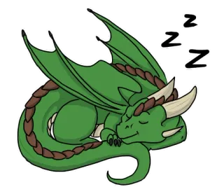 😴 0e891646 ZZZ dragón, dormido, dibujos animados, fantasía, lindo, animal telegram sticker