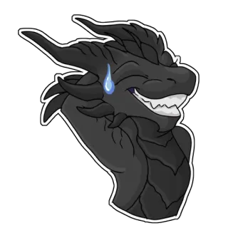 😅 496e9600 dragón, pegatina, fantasía, reptil, dibujo animado, cabeza, expresión telegram sticker