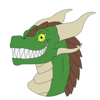 😁 4f8800ec dragón, reptil, fantasía, monstruo, verde, animal, dibujo animado telegram sticker