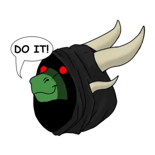 😈 69a888fe DO IT! motivación, adelante, dibujos animados, animal, demonio telegram sticker