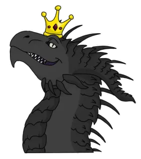 😁 80de51d0 dragón, rey, corona, fantasía, reptil, monstruo telegram sticker