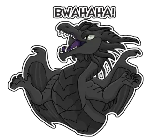 😈 85e6d83a BWAHAHA! dragón, dibujos animados, pegatina, fantasía, monstruo, riendo, malvado telegram sticker