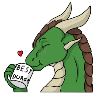 ☕ a1ba988e BEST DURG1 dragón, taza, lindo, fantasía, animal, pegatina, corazón telegram sticker