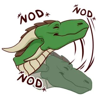 😁 a2949c5a NOD dragón, asintiendo, sticker, animación, animal, acuerdo telegram sticker