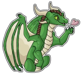 😘 abcd5173 dragón, dibujos animados, fantasía, lindo, pegatina, amor, corazón telegram sticker