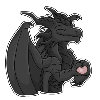 😘 bbd40bf9 dragón, corazón, amor, lindo, fantasía, pegatina, dibujo animado telegram sticker
