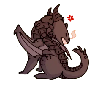 😤 c4c4a9d8 dragón, criatura, fantasía, animal, dibujo animado telegram sticker