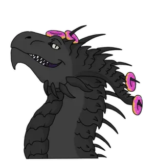 😁 c960d87e dragón, donut, fantasía, animal, dibujos animados, mono, pegatina telegram sticker