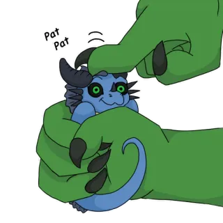 ✊ c9ec0120 Pat Pat dragón, mono, monstruo, acariciar, dar palmaditas telegram sticker