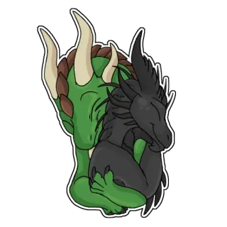 🤗 d71beab9 dragón, mono, fantasía, animal, kawaii, dibujos animados telegram sticker