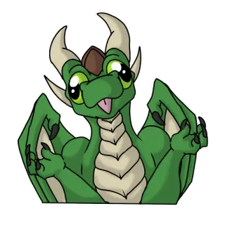 🤷‍♂️ dc87bd07 dragón, dibujos animados, verde, fantasía, lindo, pegatina telegram sticker