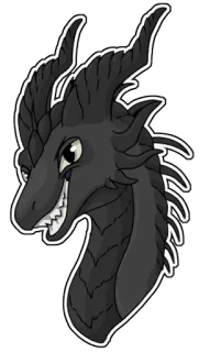 😁 e74a6cc3 dragón, fantasía, monstruo, criatura, oscuro, negro, animal telegram sticker