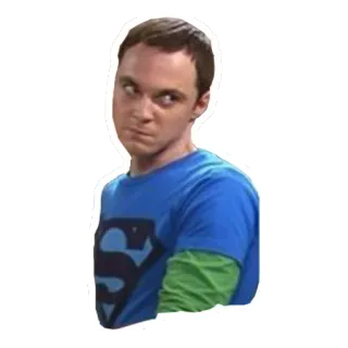 ๐ก 39ae6406 Sheldon Cooper The Big Bang Theory tv, sitcom, nerd, physics, superman telegram sticker