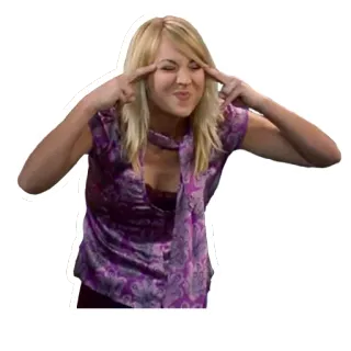 ๐ฅ 482401b7 Penny The Big Bang Theory kaley cuoco, tv, comedy, making a point, rolling eyes telegram sticker