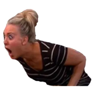 ๐ณ 650b8e4f shocked, woman, surprised, funny, meme telegram sticker