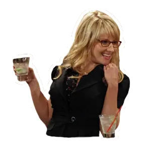 ๐น 7f67555a woman, glasses, drink, smile telegram sticker