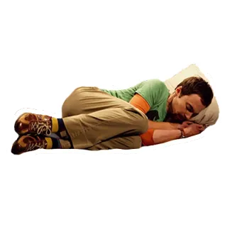 ๐ญ eb843c46 Sheldon Cooper The Big Bang Theory sleeping, nerd, tv show, character, sleep telegram sticker