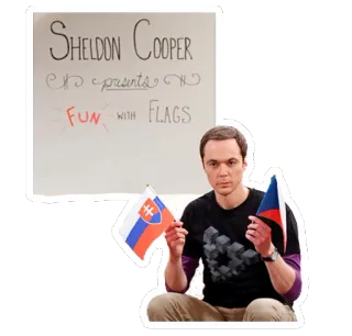 ๐บ๐ธ fa81854a Sheldon Cooper The Big Bang Theory Sheldon Cooper presents FUN with FLAGS flags, comedy, tv show, nerd, geek telegram sticker
