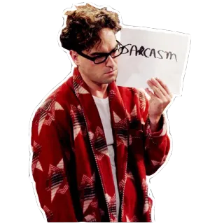 ๐ ffdb3f1a Leonard Hofstadter The Big Bang Theory SARCaSM sarcasm, nerd, sitcom, comedy, tv show, leonard, big bang theory telegram sticker