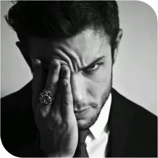 📎 3b9e16c8 chân dung, người đàn ông, bộ com lê, nhẫn, đen trắng, nam, người telegram sticker