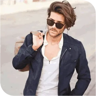 📎 b4cb2a5b đàn ông, người mẫu, kính râm, áo khoác, thời trang, phong cách telegram sticker