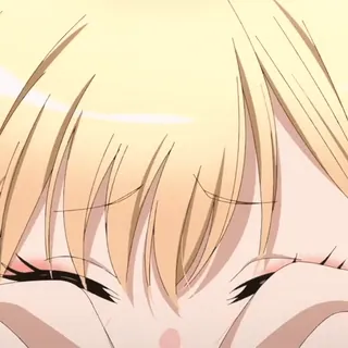 💛 c6a99dd4 Anime, Cartoon, blond, Augen geschlossen telegram sticker