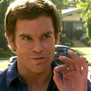 👌 f211afde Dexter Morgan Dexter Segno OK, Serial killer, Serie TV, Analista schizzi di sangue, Dexter telegram sticker