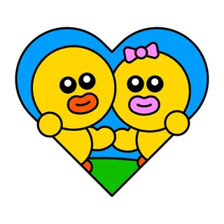💔 0916695d かわいい, アヒル, 愛, 漫画, ハート, カップル, ロマンチック telegram sticker