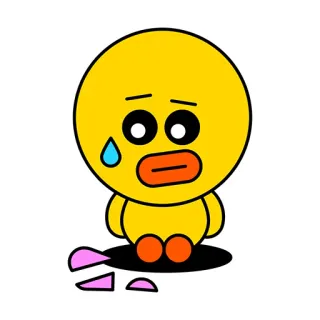 💔 75de5811 アヒル, 悲しい, 泣く, 壊れた, 動揺, 漫画 telegram sticker