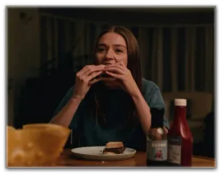 🍔 27d68197 ăn, đồ ăn, bánh mì sandwich, bữa tối, trong nhà telegram sticker