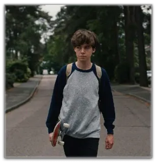 🚶‍♂ 3e586a5e cậu bé, ván trượt, thiếu niên, ba lô, đường phố telegram sticker