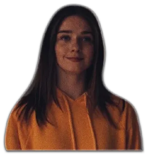 😊 b7c042dd người, phụ nữ, nụ cười, chân dung, áo hoodie telegram sticker