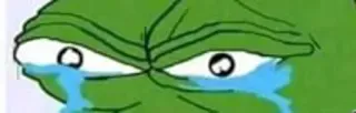 😂 0e8f6f55 Pepe the Frog Pepe the Frog, crying, meme, Internet meme, sad, tears telegram sticker